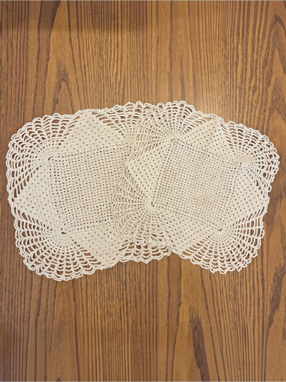 Handmade Crochet Vintage Doilies in Light Beige - Home Accents